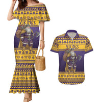 Merry Christmas from Vikingnations Couples Matching Mermaid Dress and Hawaiian Shirt Valhalla-La Santa - Wonder Print Shop