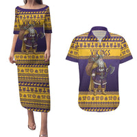 Merry Christmas from Vikingnations Couples Matching Puletasi and Hawaiian Shirt Valhalla-La Santa - Wonder Print Shop
