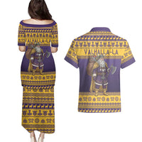 Merry Christmas from Vikingnations Couples Matching Puletasi and Hawaiian Shirt Valhalla-La Santa - Wonder Print Shop