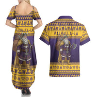 Merry Christmas from Vikingnations Couples Matching Summer Maxi Dress and Hawaiian Shirt Valhalla-La Santa - Wonder Print Shop