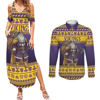 Merry Christmas from Vikingnations Couples Matching Summer Maxi Dress and Long Sleeve Button Shirt Valhalla-La Santa - Wonder Print Shop
