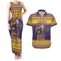 Merry Christmas from Vikingnations Couples Matching Tank Maxi Dress and Hawaiian Shirt Valhalla-La Santa - Wonder Print Shop