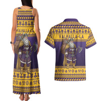 Merry Christmas from Vikingnations Couples Matching Tank Maxi Dress and Hawaiian Shirt Valhalla-La Santa - Wonder Print Shop