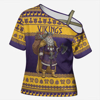 Merry Christmas from Vikingnations Cross Shoulder Shirt Valhalla-La Santa - Wonder Print Shop