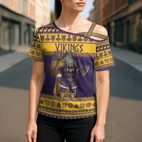 Merry Christmas from Vikingnations Cross Shoulder Shirt Valhalla-La Santa - Wonder Print Shop