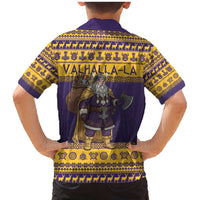 Merry Christmas from Vikingnations Family Matching Mermaid Dress and Hawaiian Shirt Valhalla-La Santa - Wonder Print Shop