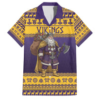 Merry Christmas from Vikingnations Family Matching Off The Shoulder Long Sleeve Dress and Hawaiian Shirt Valhalla-La Santa - Wonder Print Shop