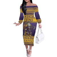Merry Christmas from Vikingnations Family Matching Off The Shoulder Long Sleeve Dress and Hawaiian Shirt Valhalla-La Santa - Wonder Print Shop