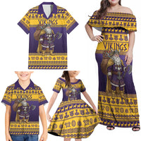 Merry Christmas from Vikingnations Family Matching Off Shoulder Maxi Dress and Hawaiian Shirt Valhalla-La Santa - Wonder Print Shop