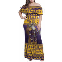 Merry Christmas from Vikingnations Family Matching Off Shoulder Maxi Dress and Hawaiian Shirt Valhalla-La Santa - Wonder Print Shop