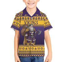Merry Christmas from Vikingnations Family Matching Off Shoulder Maxi Dress and Hawaiian Shirt Valhalla-La Santa - Wonder Print Shop