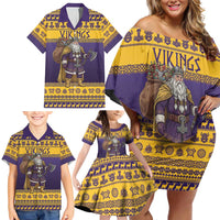 Merry Christmas from Vikingnations Family Matching Off Shoulder Short Dress and Hawaiian Shirt Valhalla-La Santa - Wonder Print Shop