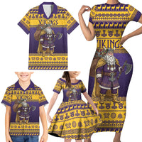 Merry Christmas from Vikingnations Family Matching Short Sleeve Bodycon Dress and Hawaiian Shirt Valhalla-La Santa - Wonder Print Shop