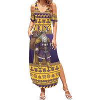 Merry Christmas from Vikingnations Family Matching Summer Maxi Dress and Hawaiian Shirt Valhalla-La Santa - Wonder Print Shop