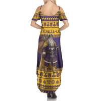 Merry Christmas from Vikingnations Family Matching Summer Maxi Dress and Hawaiian Shirt Valhalla-La Santa - Wonder Print Shop