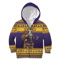 Merry Christmas from Vikingnations Kid Hoodie Valhalla-La Santa - Wonder Print Shop