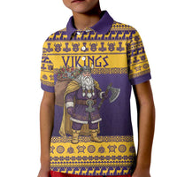 Merry Christmas from Vikingnations Kid Polo Shirt Valhalla-La Santa - Wonder Print Shop
