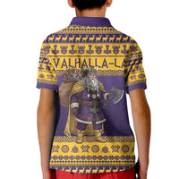 Merry Christmas from Vikingnations Kid Polo Shirt Valhalla-La Santa - Wonder Print Shop