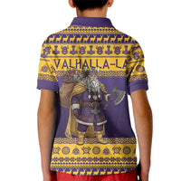 Merry Christmas from Vikingnations Kid Polo Shirt Valhalla-La Santa - Wonder Print Shop