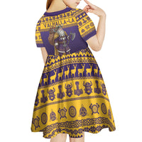 Merry Christmas from Vikingnations Kid Short Sleeve Dress Valhalla-La Santa - Wonder Print Shop