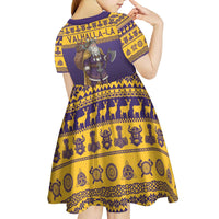Merry Christmas from Vikingnations Kid Short Sleeve Dress Valhalla-La Santa - Wonder Print Shop