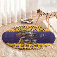 Merry Christmas from Vikingnations Round Carpet Valhalla-La Santa - Wonder Print Shop