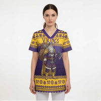 Merry Christmas from Vikingnations Scrub Top Valhalla-La Santa - Wonder Print Shop