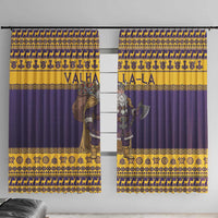 Merry Christmas from Vikingnations Window Curtain Valhalla-La Santa - Wonder Print Shop