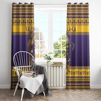 Merry Christmas from Vikingnations Window Curtain Valhalla-La Santa - Wonder Print Shop