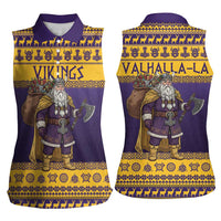 Merry Christmas from Vikingnations Women Sleeveless Polo Shirt Valhalla-La Santa - Wonder Print Shop