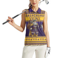 Merry Christmas from Vikingnations Women Sleeveless Polo Shirt Valhalla-La Santa - Wonder Print Shop