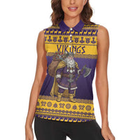 Merry Christmas from Vikingnations Women Sleeveless Polo Shirt Valhalla-La Santa - Wonder Print Shop