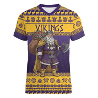 Merry Christmas from Vikingnations Women V-Neck T-Shirt Valhalla-La Santa - Wonder Print Shop