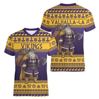 Merry Christmas from Vikingnations Women V-Neck T-Shirt Valhalla-La Santa - Wonder Print Shop