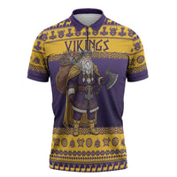 Merry Christmas from Vikingnations Zipper Polo Shirt Valhalla-La Santa - Wonder Print Shop