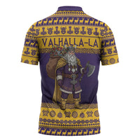 Merry Christmas from Vikingnations Zipper Polo Shirt Valhalla-La Santa - Wonder Print Shop