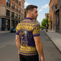 Merry Christmas from Vikingnations Zipper Polo Shirt Valhalla-La Santa - Wonder Print Shop