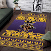 Viking-Inspired Football Christmas Area Rug Valhalla-la Viking Warrior - Wonder Print Shop