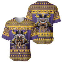 Viking-Inspired Football Christmas Baseball Jersey Valhalla-la Viking Warrior - Wonder Print Shop
