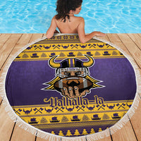 Viking-Inspired Football Christmas Beach Blanket Valhalla-la Viking Warrior - Wonder Print Shop