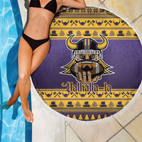 Viking-Inspired Football Christmas Beach Blanket Valhalla-la Viking Warrior - Wonder Print Shop