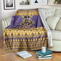 Viking-Inspired Football Christmas Blanket Valhalla-la Viking Warrior - Wonder Print Shop
