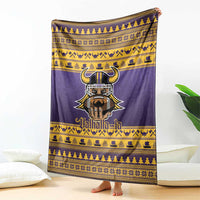 Viking-Inspired Football Christmas Blanket Valhalla-la Viking Warrior - Wonder Print Shop