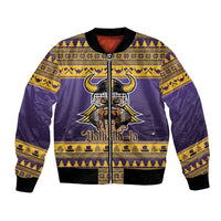 Viking-Inspired Football Christmas Bomber Jacket Valhalla-la Viking Warrior - Wonder Print Shop
