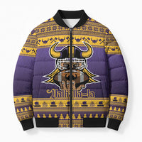 Viking-Inspired Football Christmas Bomber Puffer Jacket Valhalla-la Viking Warrior - Wonder Print Shop