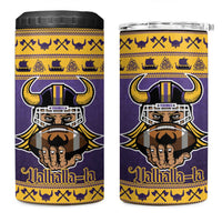 Viking-Inspired Football Christmas 4 in 1 Can Cooler Tumbler Valhalla-la Viking Warrior - Wonder Print Shop