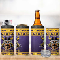 Viking-Inspired Football Christmas 4 in 1 Can Cooler Tumbler Valhalla-la Viking Warrior - Wonder Print Shop