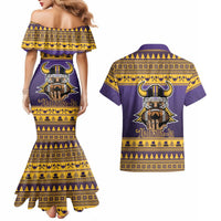 Viking-Inspired Football Christmas Couples Matching Mermaid Dress and Hawaiian Shirt Valhalla-la Viking Warrior - Wonder Print Shop