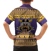 Viking-Inspired Football Christmas Family Matching Long Sleeve Bodycon Dress and Hawaiian Shirt Valhalla-la Viking Warrior - Wonder Print Shop