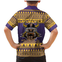 Viking-Inspired Football Christmas Family Matching Mermaid Dress and Hawaiian Shirt Valhalla-la Viking Warrior - Wonder Print Shop
